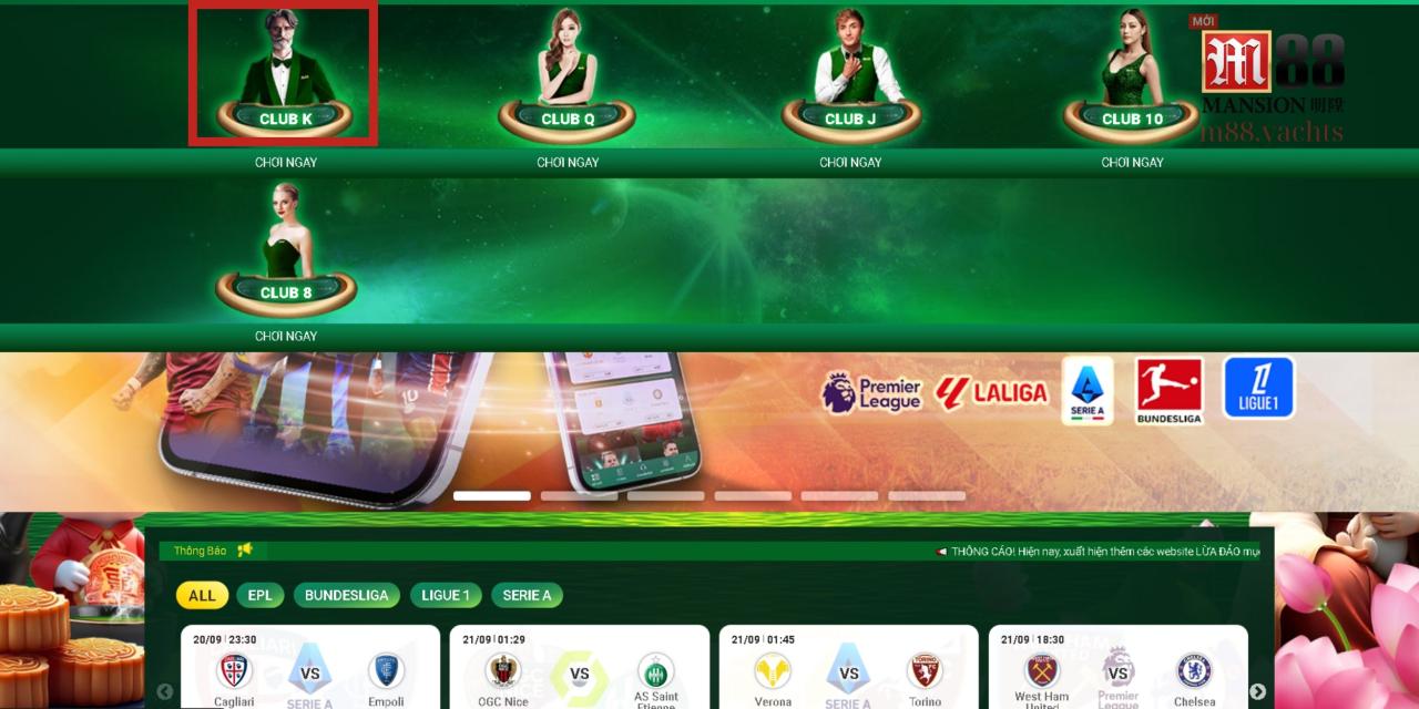 Club King là cái tên nổi tiếng trong làng casino