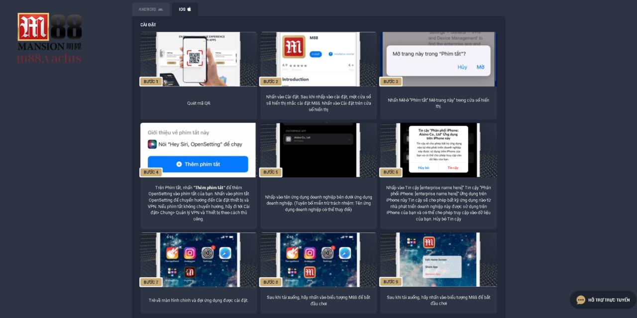 Làm quen cách thức cài đặt app M88 dành cho iOS